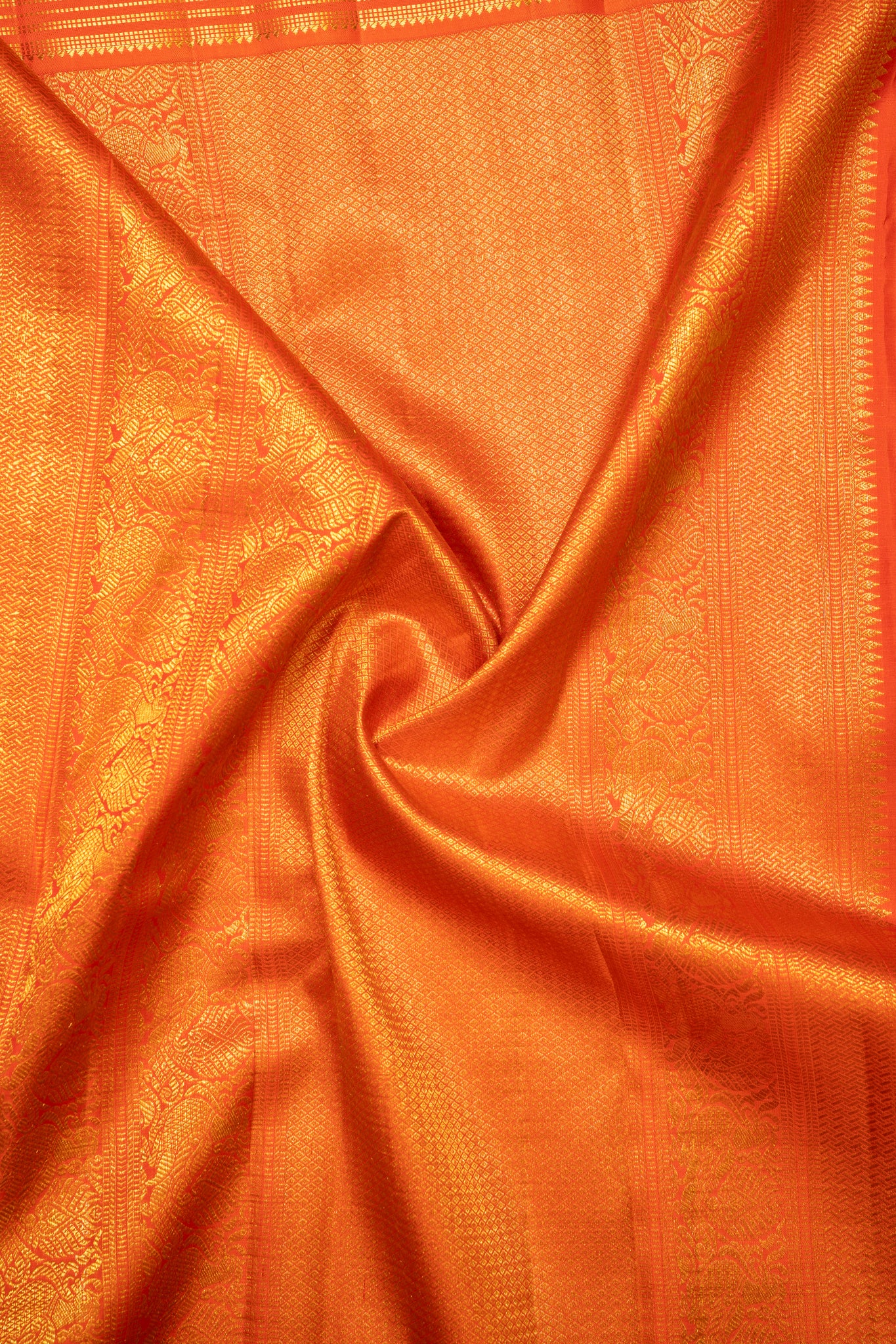 Apple Green Zari Stripes Pure Kanchipuram Silk Saree - Clio Silks