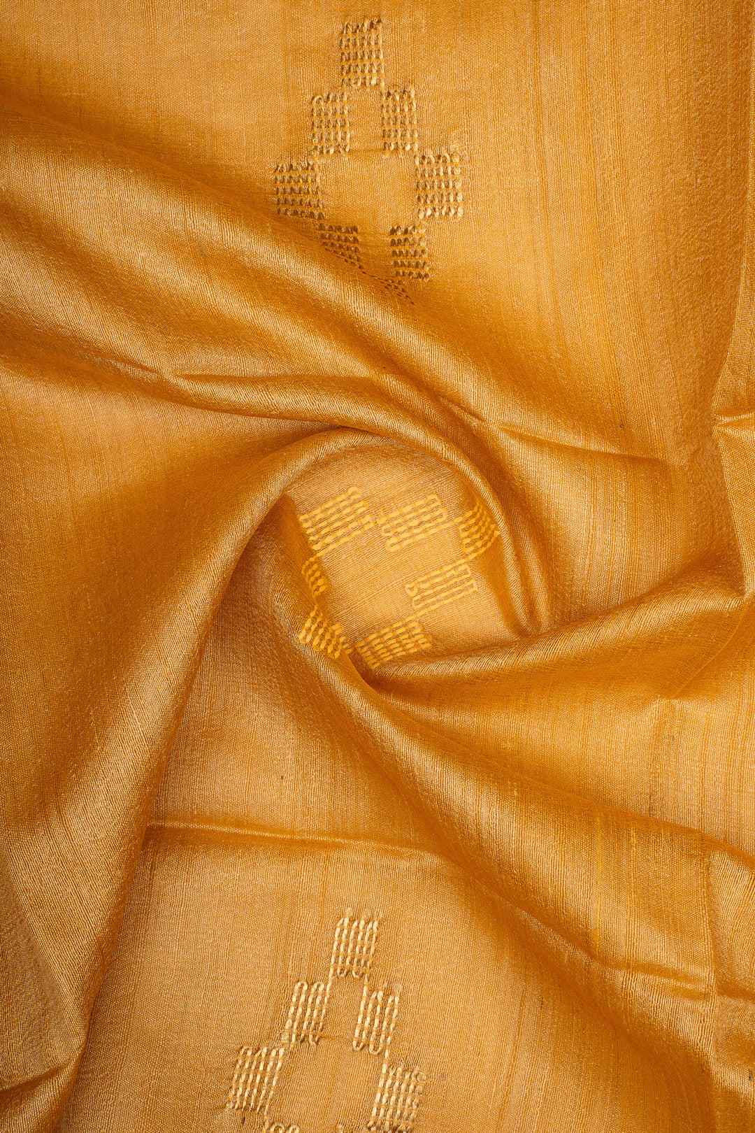 Mustard Pure Tussar Saree