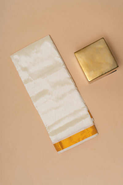 Elegant Off White Silk Dhoti for Men