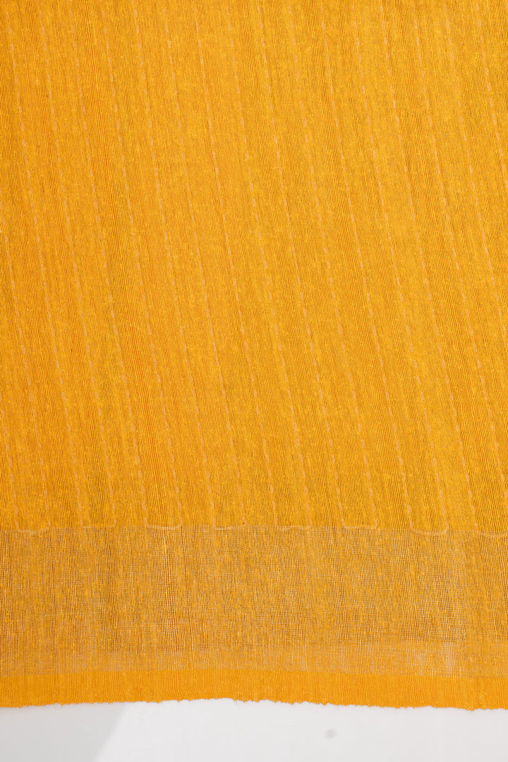 Mustard Pure Tussar Saree