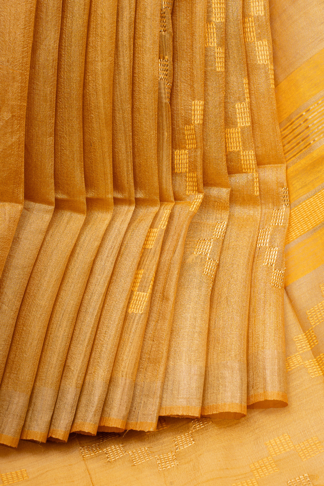 Mustard Pure Tussar Saree