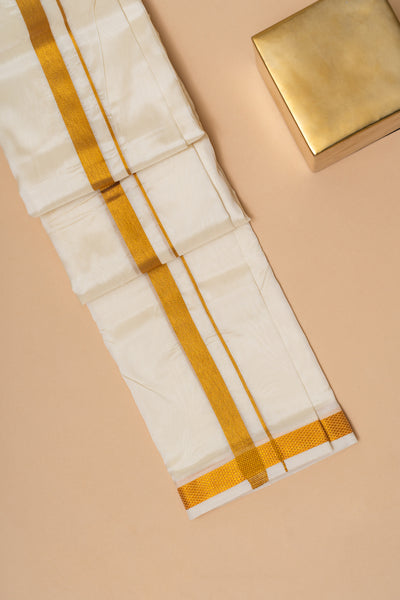 Traditional Off White Silk Dhoti