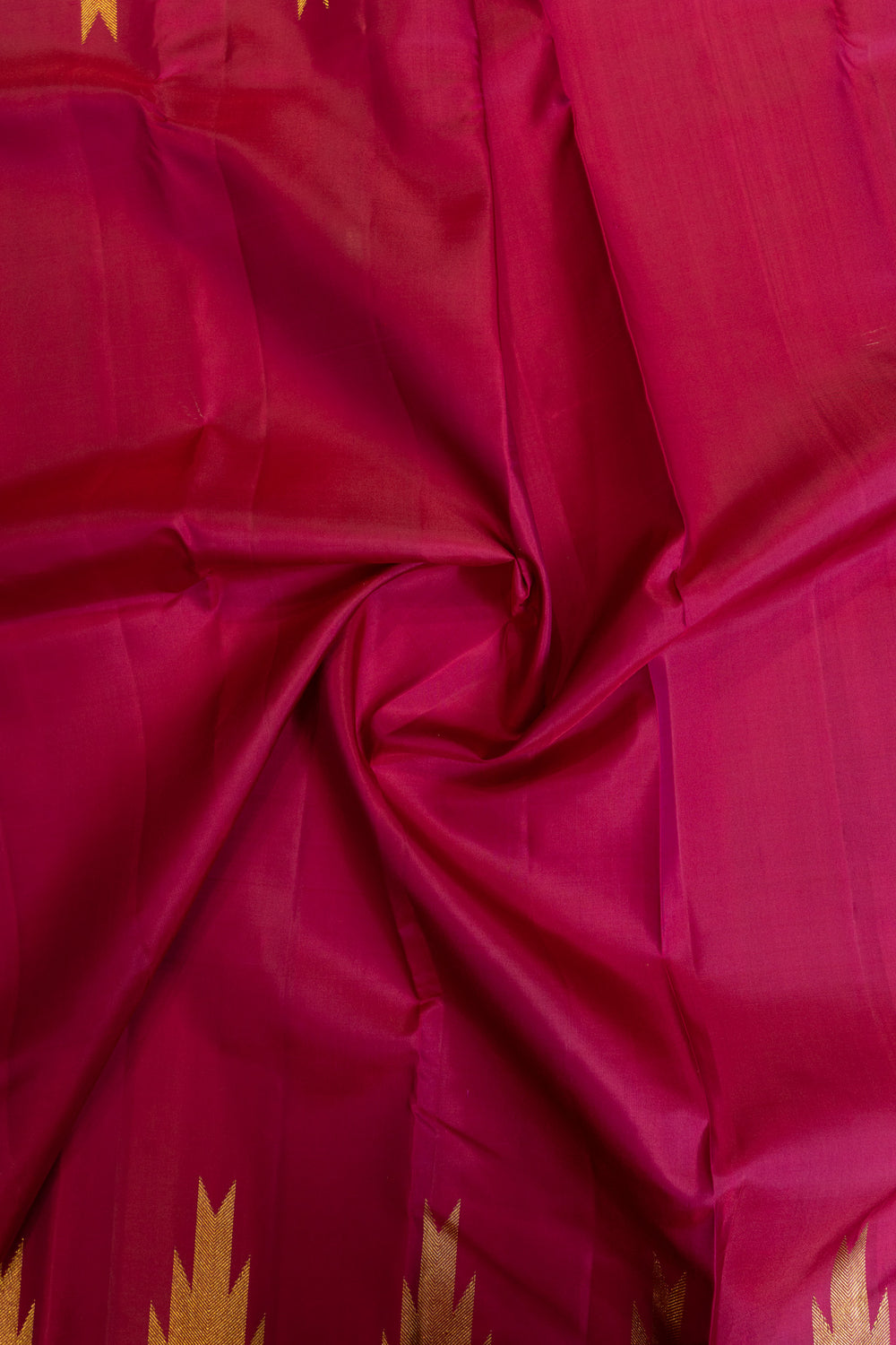Berry purple temple border pure Kanchipuram silk saree