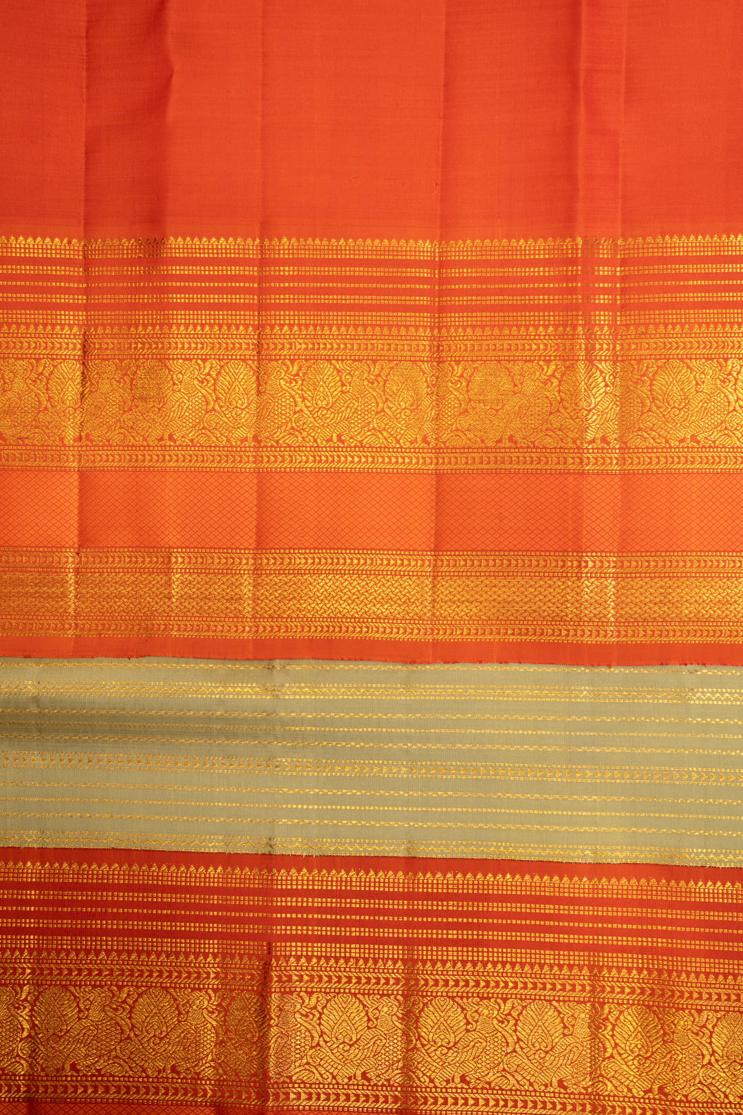 Apple Green Zari Stripes Pure Kanchipuram Silk Saree - Clio Silks
