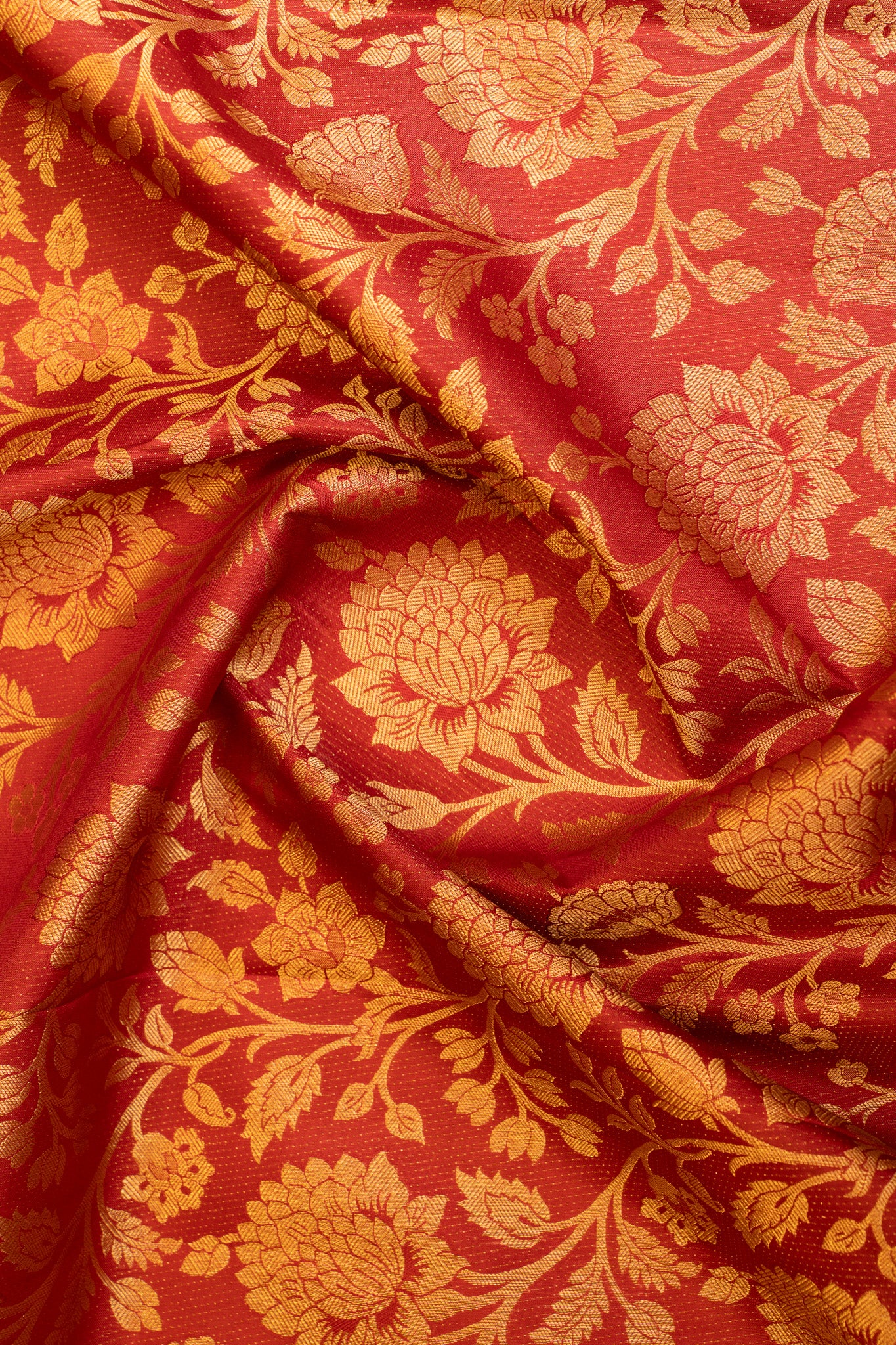 Maroon floral pure Kanchipuram silk saree