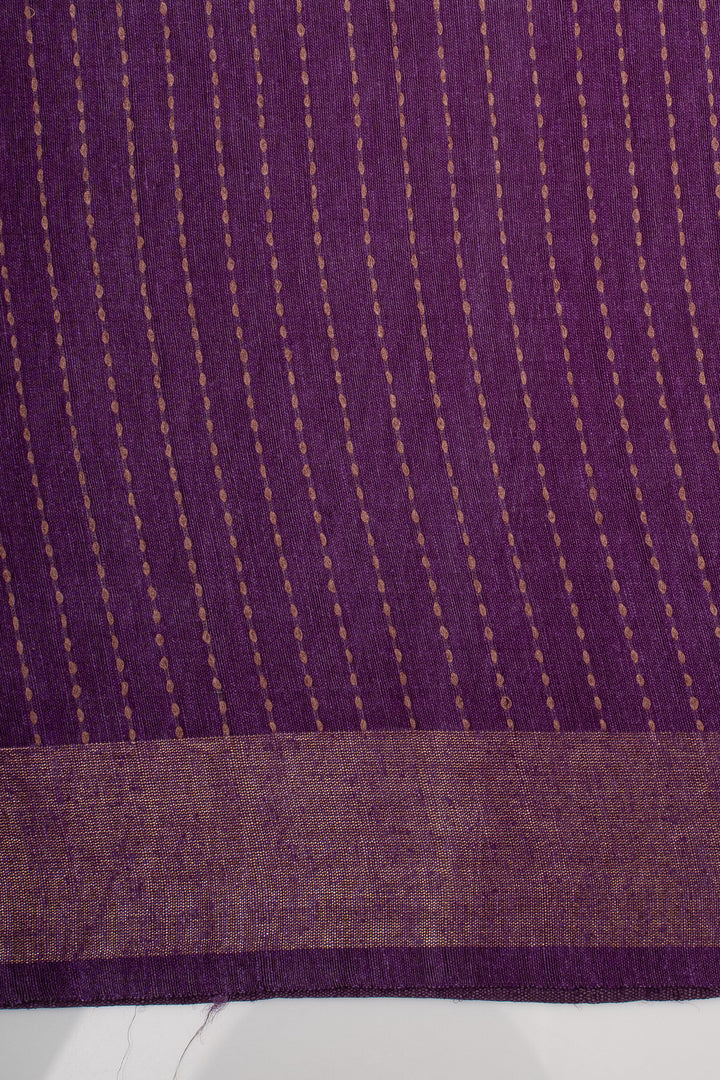 Purple Traditional Pure Tussar Saree
