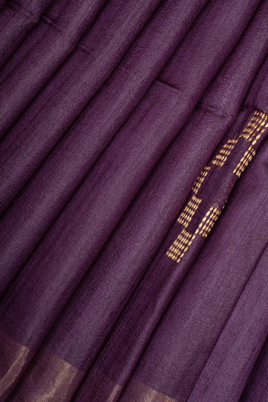 Purple Traditional Pure Tussar Saree