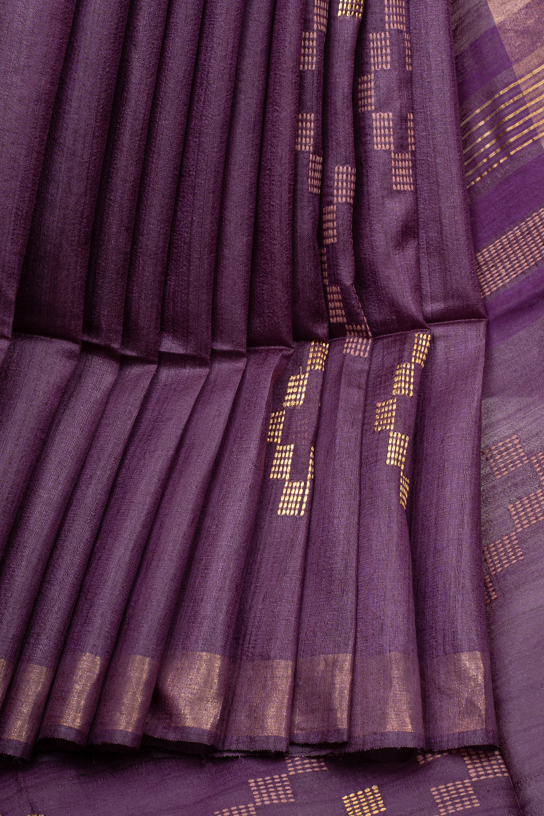 Purple Traditional Pure Tussar Saree