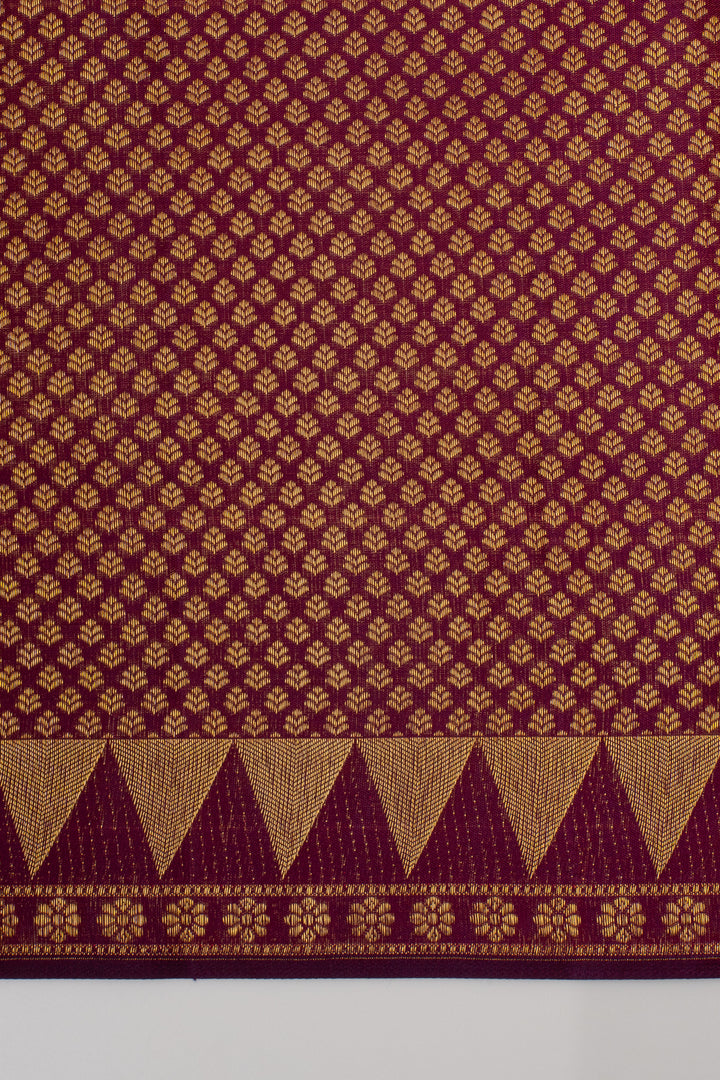 Purple Temple Brocade Pure Kanchipuram Silk Saree
