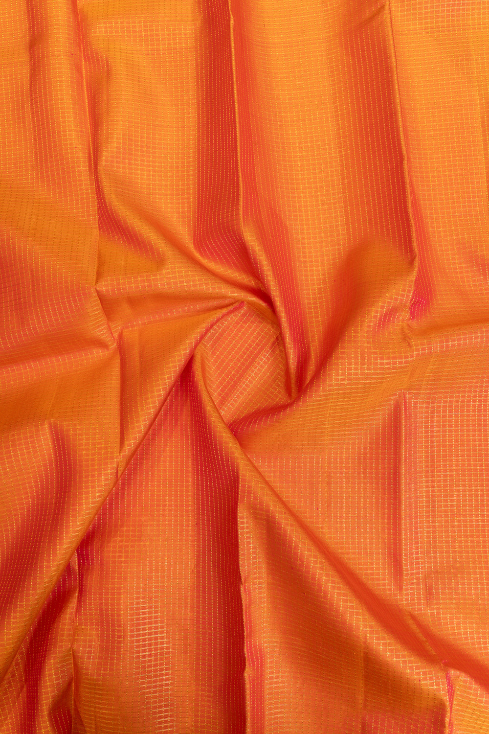 Orange vairaoosi checks pure Kanchipuram silk saree