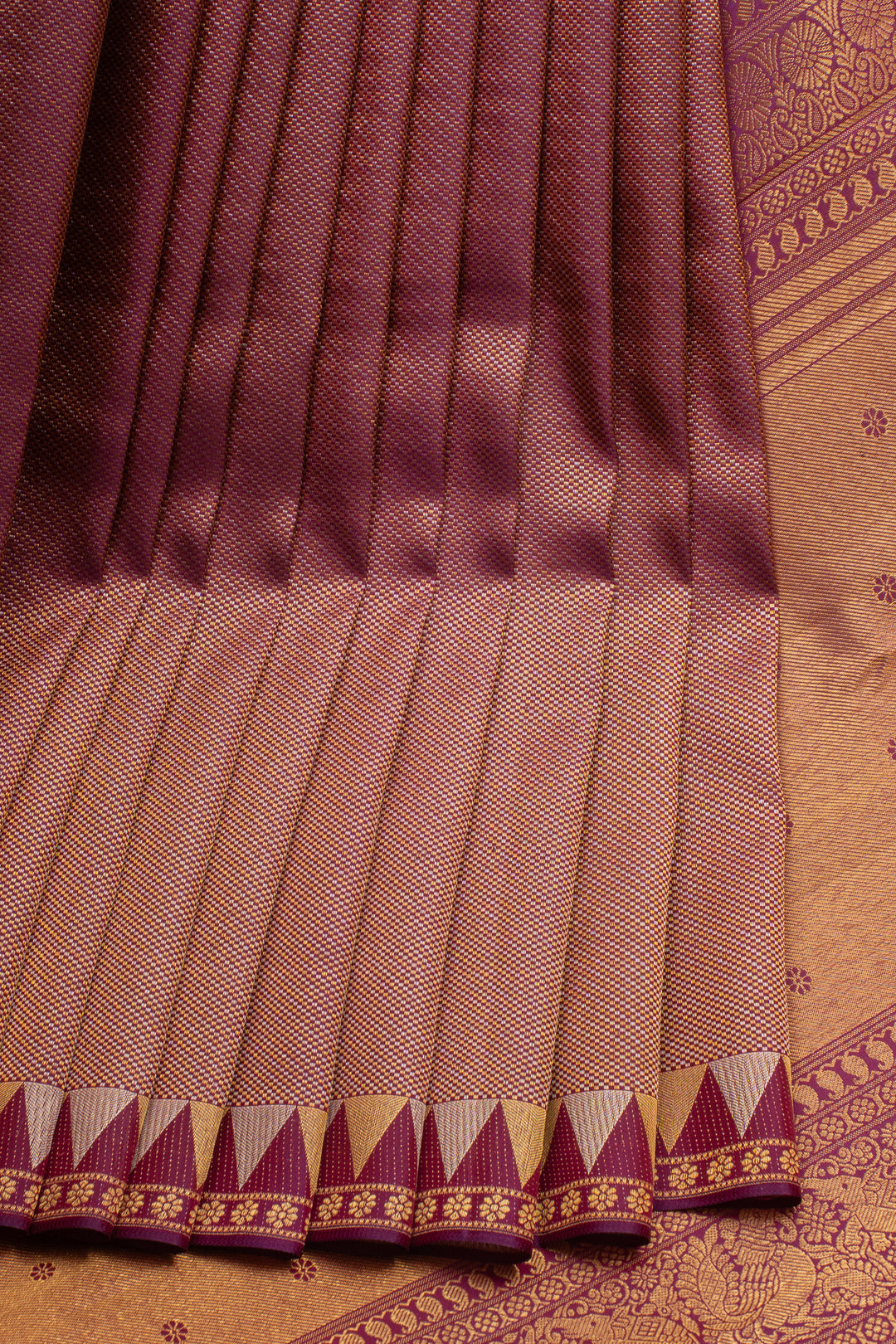 Purple Temple Brocade Pure Kanchipuram Silk Saree