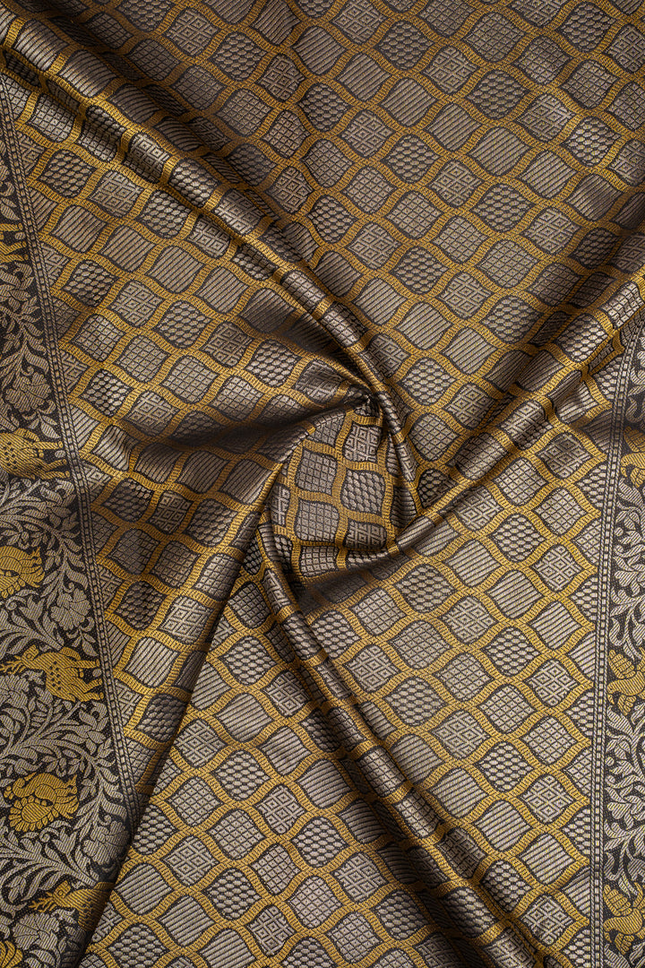 Grey Designer Pure Kanchipuram Silk Saree