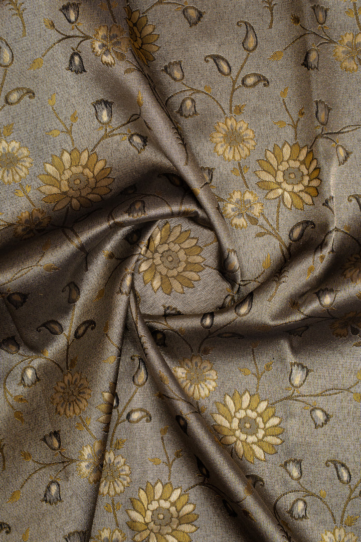Grey Designer Pure Kanchipuram Silk Saree