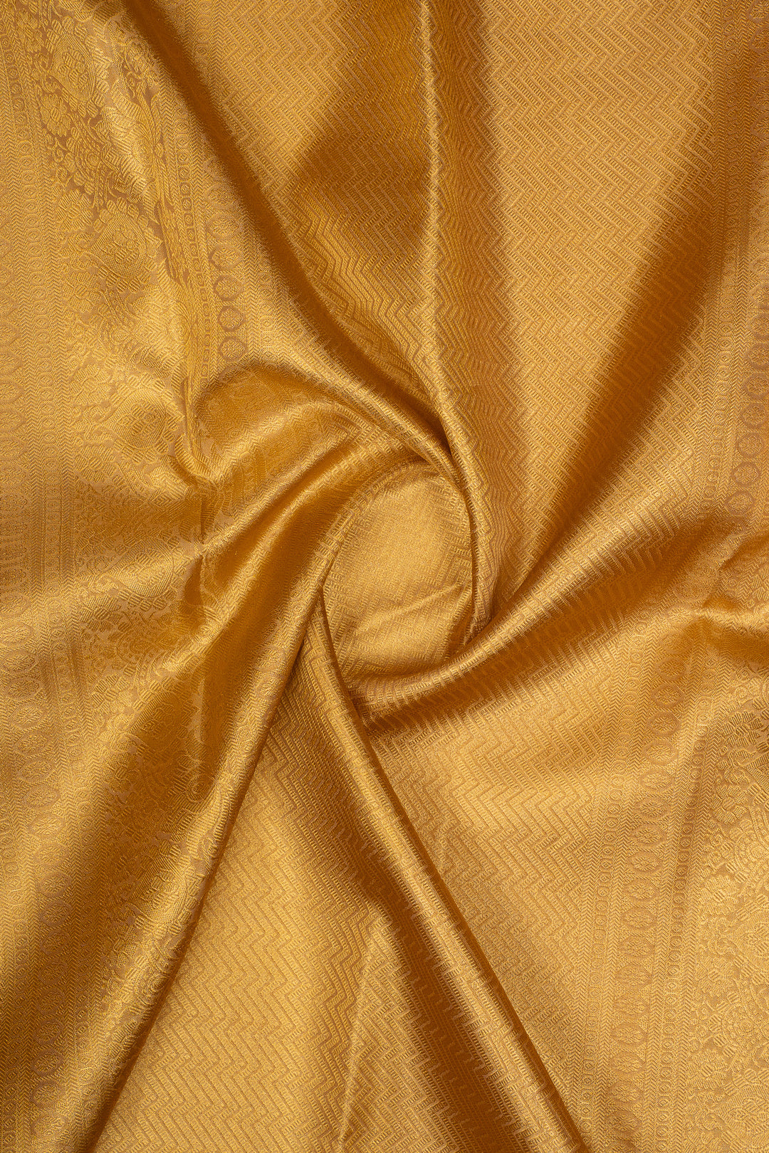 Gold Multi Stripes Tissue Brocade Pure Kanchipuram Silk Saree
