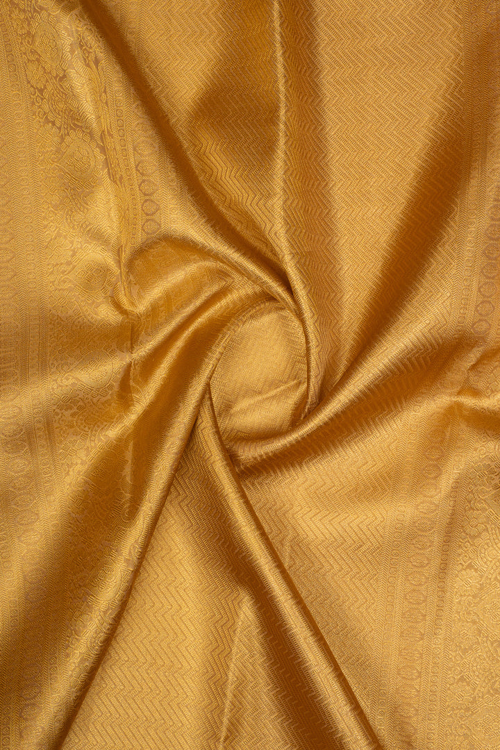 Gold Multi Stripes Tissue Brocade Pure Kanchipuram Silk Saree
