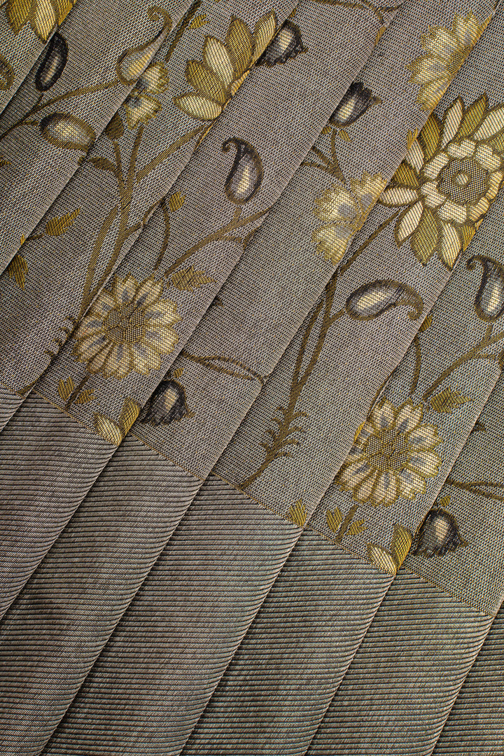 Grey Designer Pure Kanchipuram Silk Saree