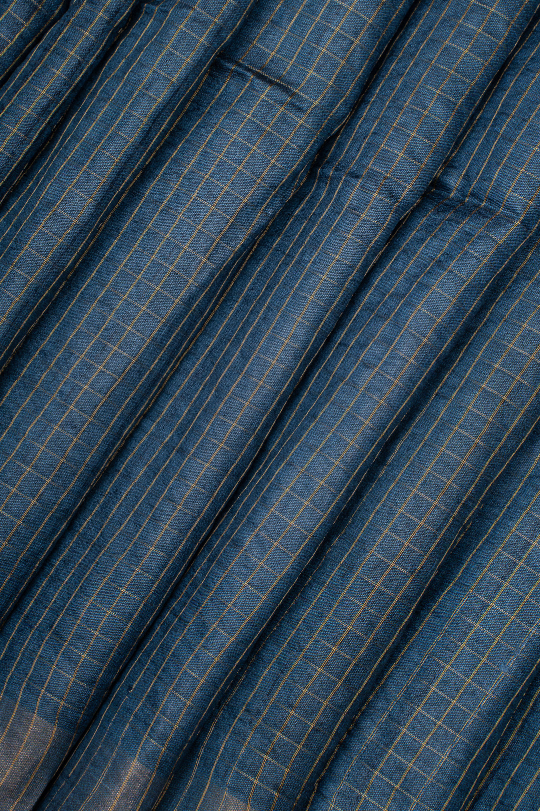 Peacock Blue Pure Tussar Silk Saree