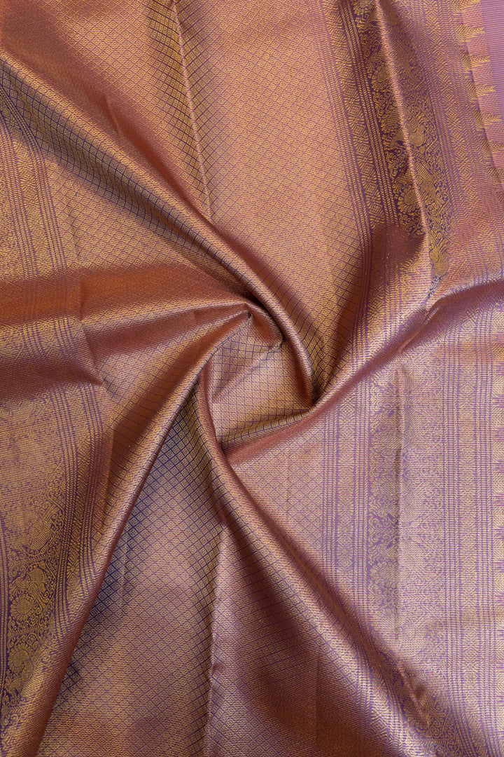 Peacock blue and magenta vairaoosi pure Kanchipuram silk saree