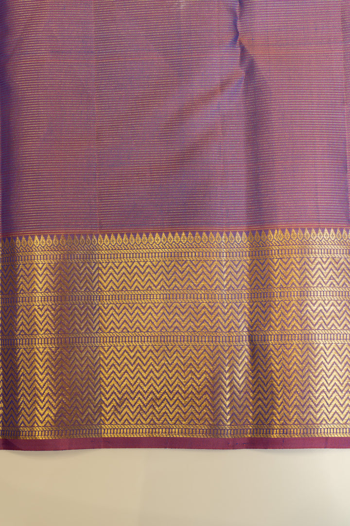 Peacock blue and magenta vairaoosi pure Kanchipuram silk saree