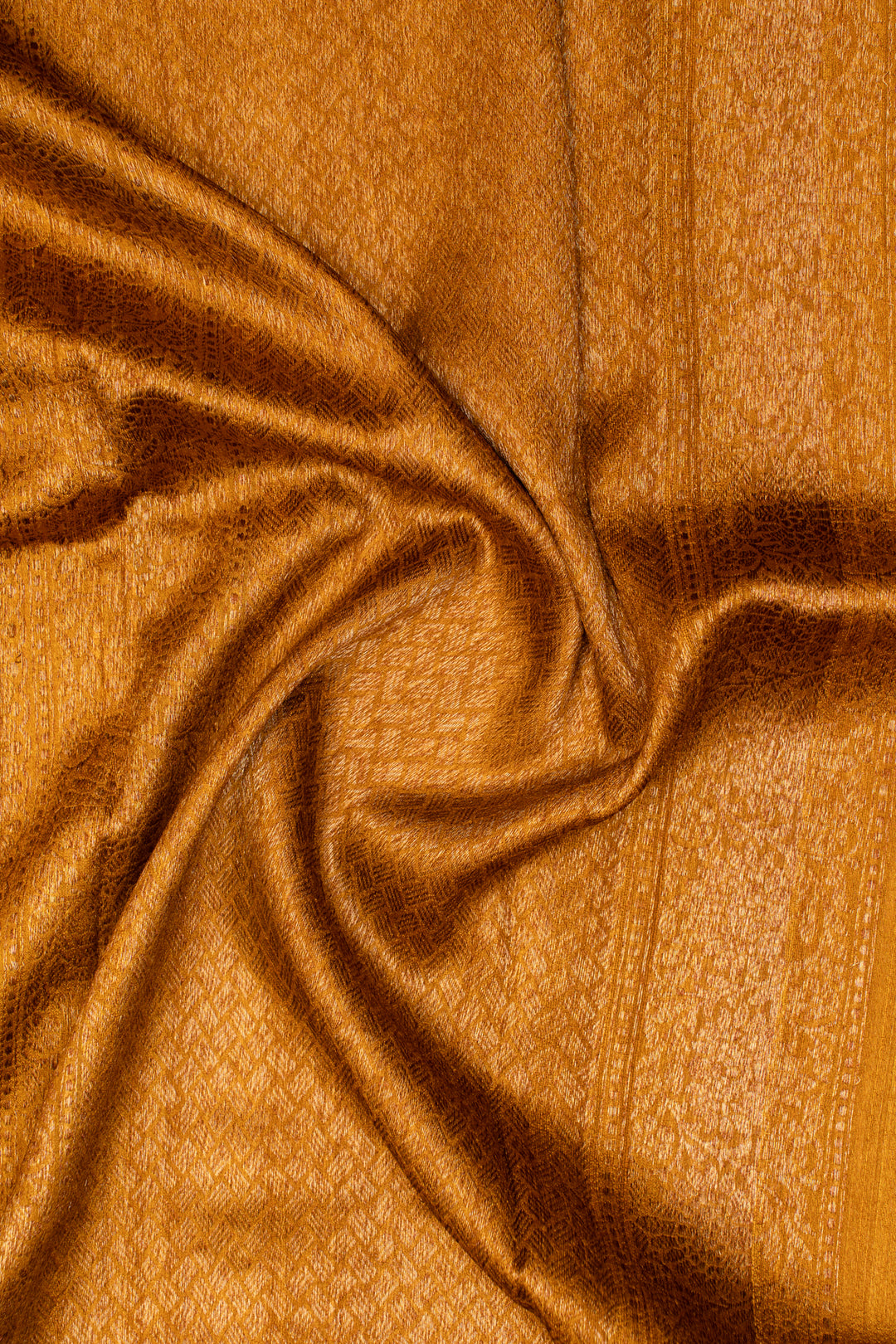 Mustard Yellow Pure Banaras Tussar Georgette Saree