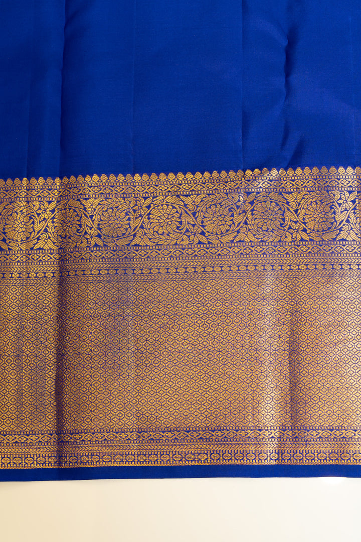 Teal blue brocade pure Kanchipuram silk saree