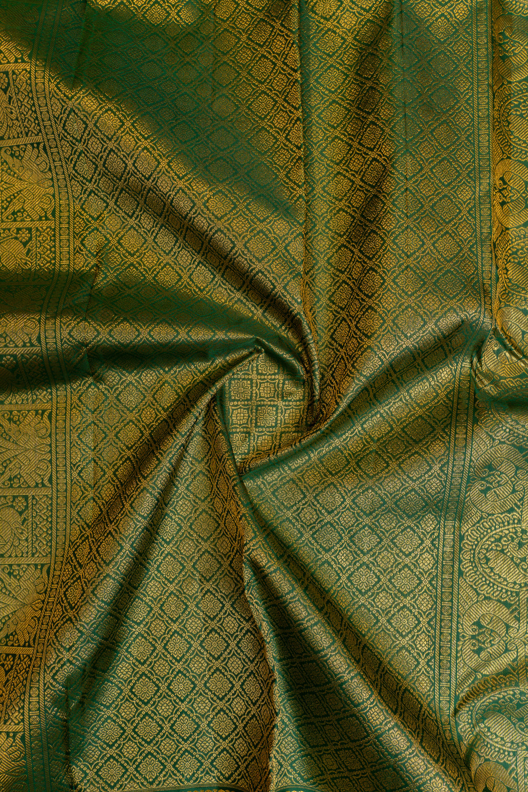 Amaranth red floral brocade pure Kanchipuram silk saree