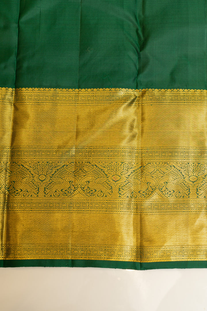 Amaranth red floral brocade pure Kanchipuram silk saree