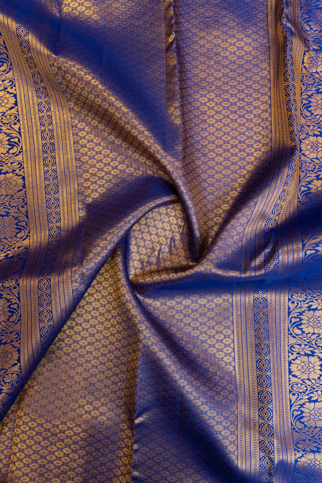 Lilac and purple brocade pure Kanchipuram silk saree