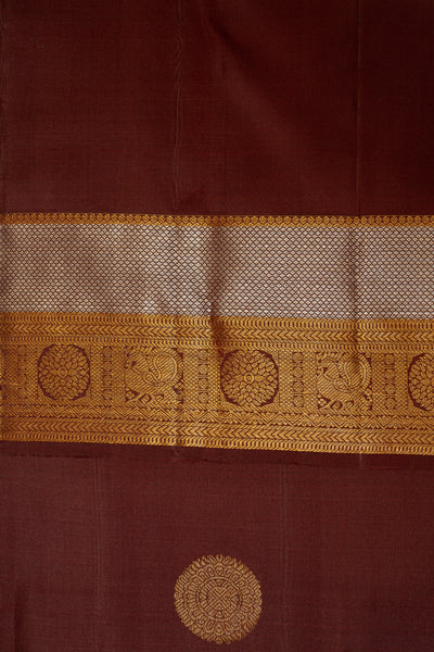 Brown Traditional Kanchipuram Pure Silk Saree - Clio Silks