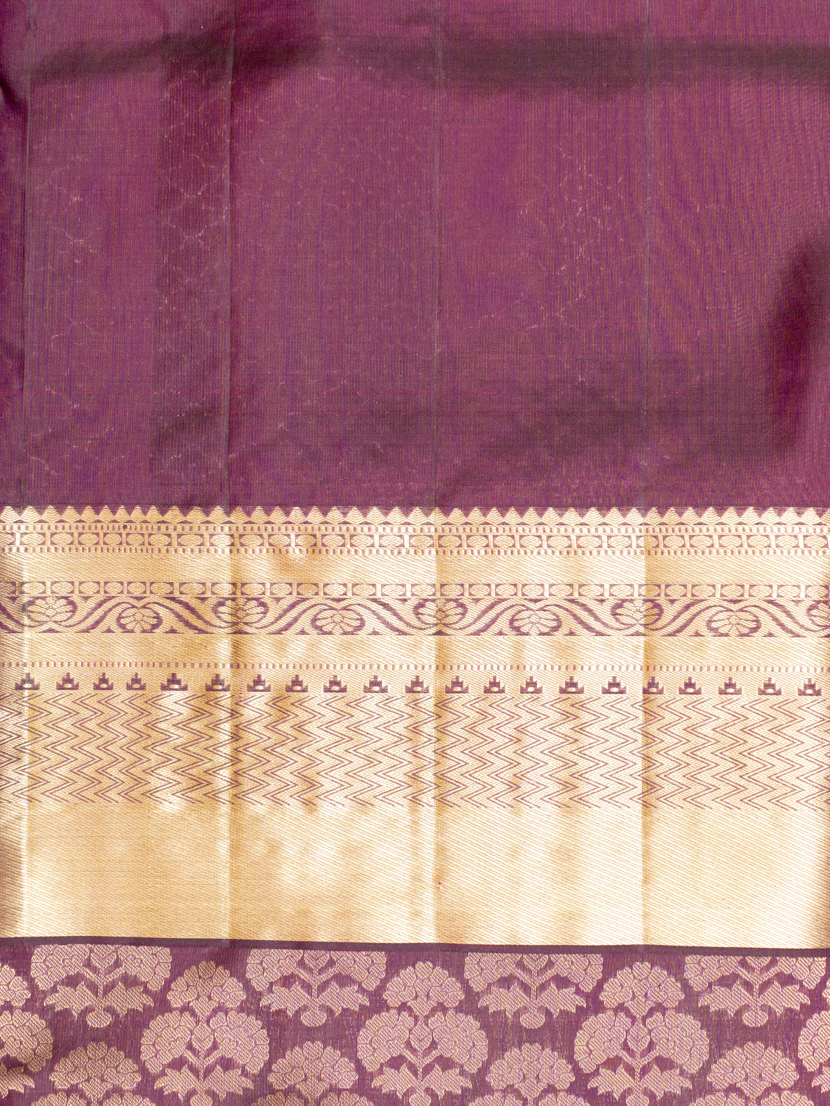 Jamun Floral Brocade Kanchipuram Silk Saree | Clio Silks