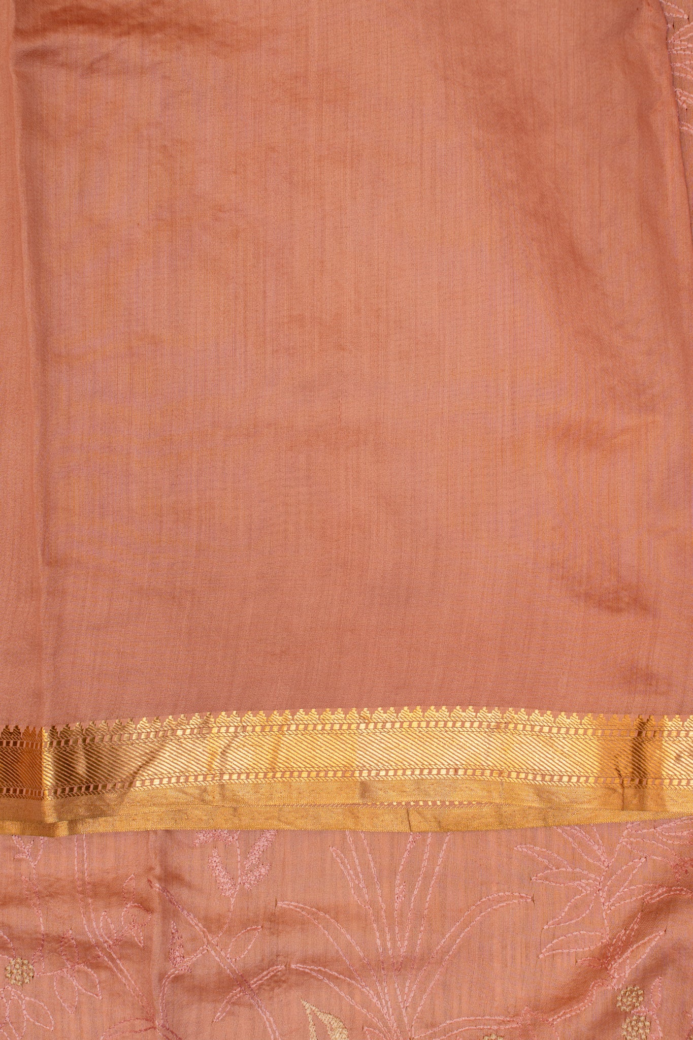 Pastel Pink Bird Embroidered Pure Chiniya Tussar Saree