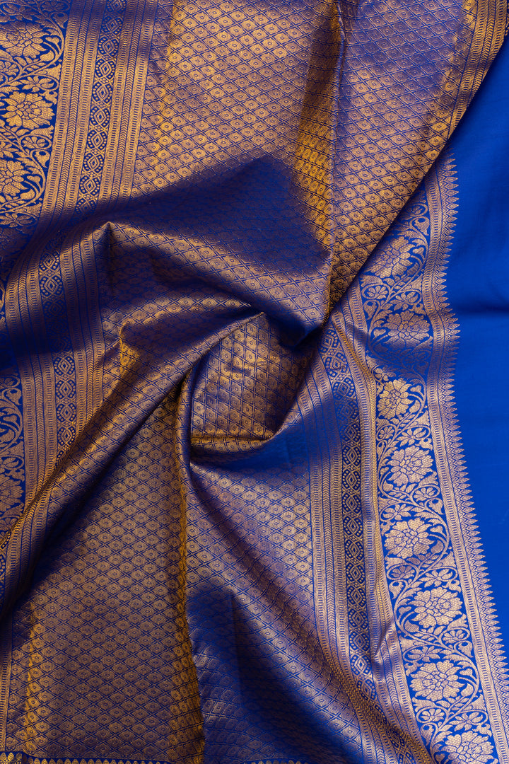 Lime green and purple brocade pure Kanchipuram silk saree