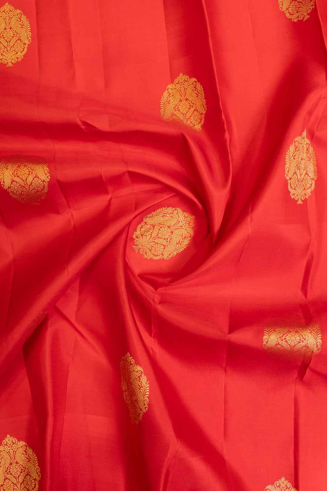 Red small border pure Kanchipuram silk saree