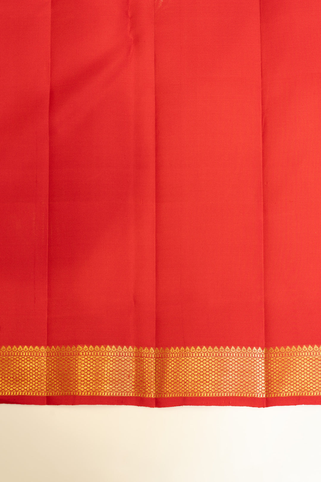 Red small border pure Kanchipuram silk saree