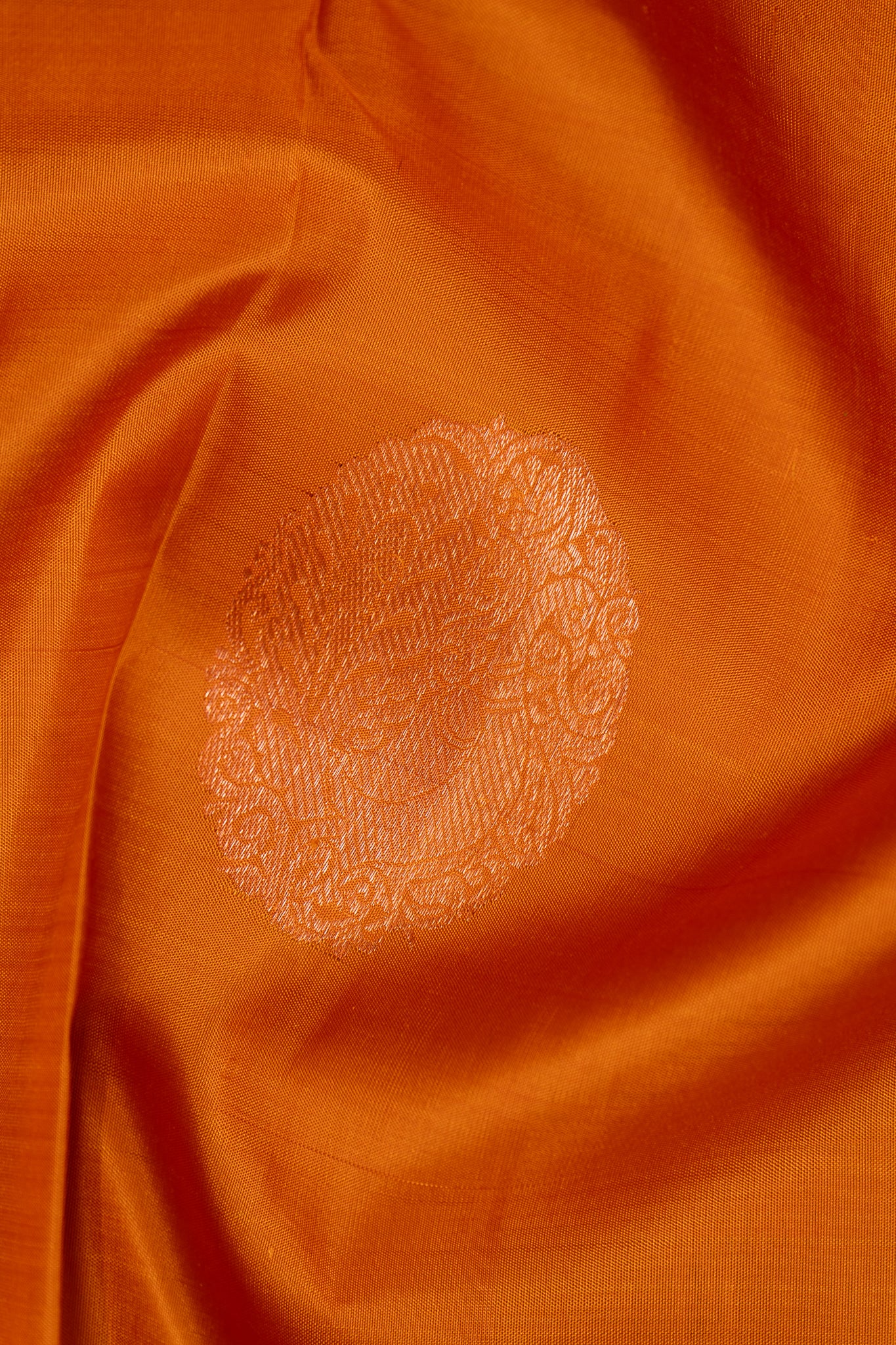 Rust Orange Traditional Kanchipuram Silk Saree - Clio Silks