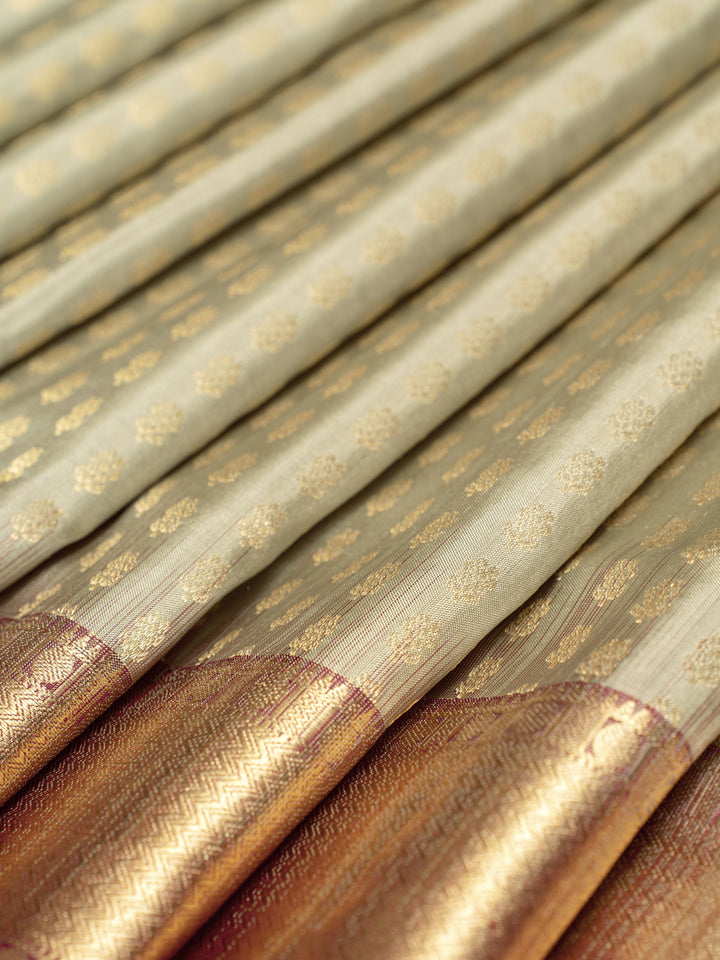 Sage Green and Maroon Soft Silk Saree| Clio Silks