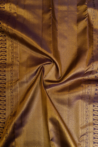 Lotus pink and purple brocade pure Kanchipuram silk saree