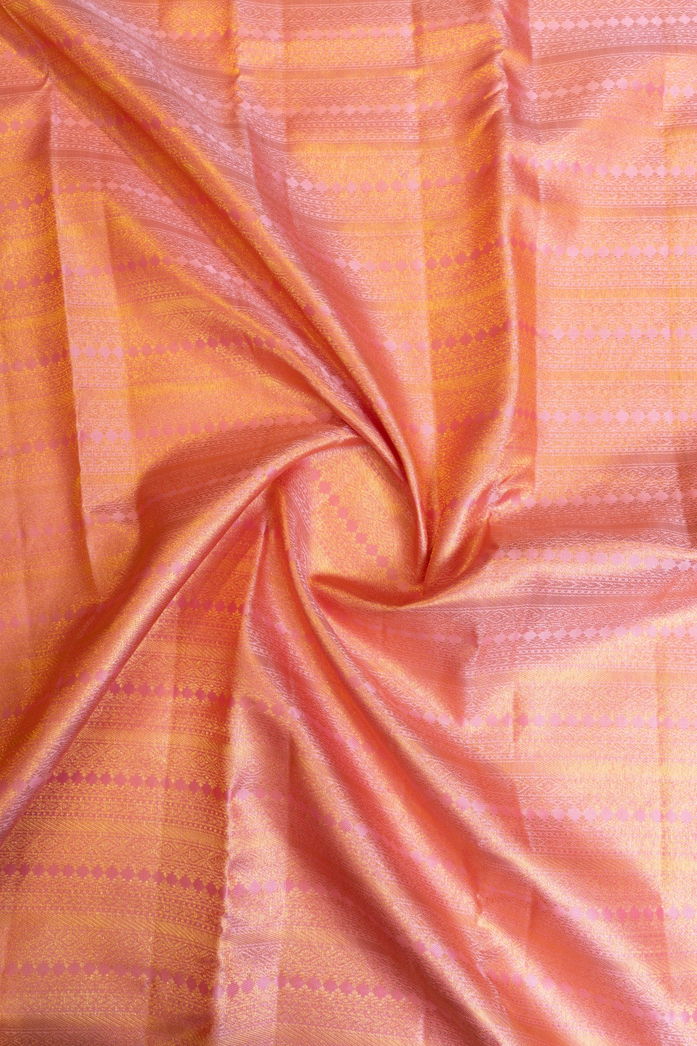 Lotus pink and purple brocade pure Kanchipuram silk saree