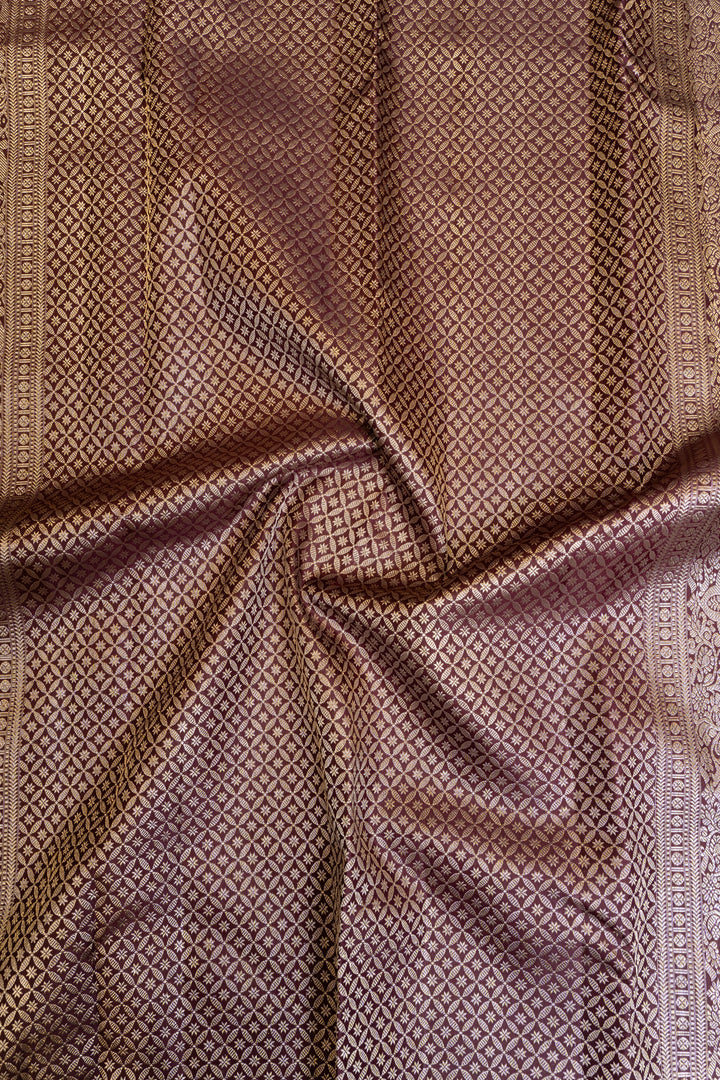 Lime yellow borderless pure Kanchipuram silk saree