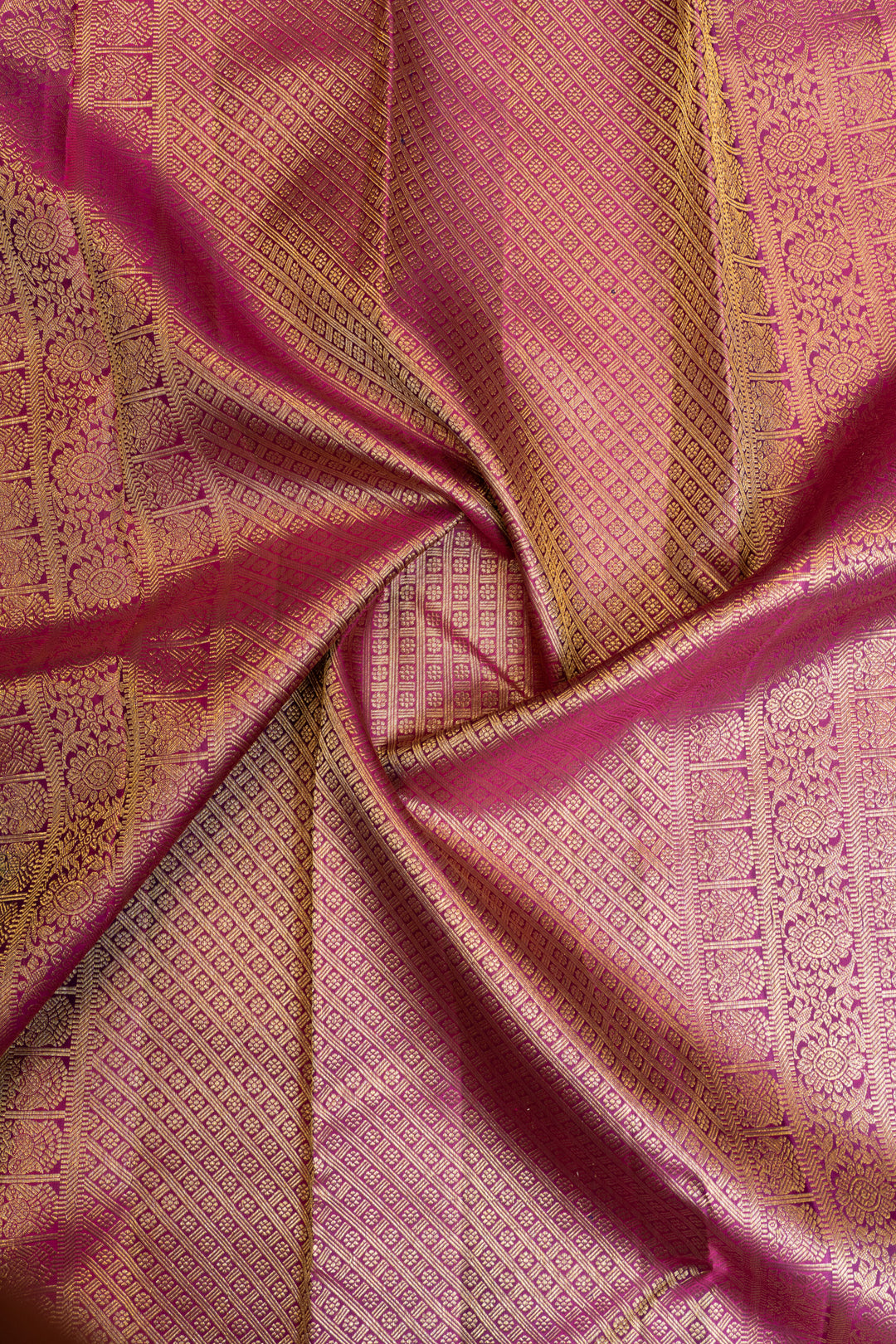 Azure Blue and magenta pure Kanchipuram silk saree