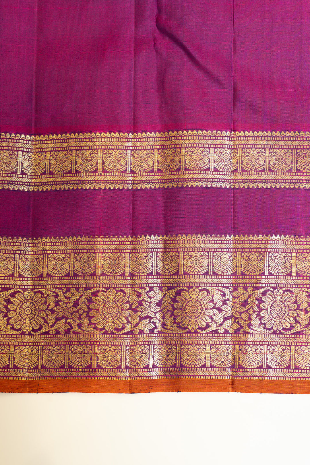 Azure Blue and magenta pure Kanchipuram silk saree