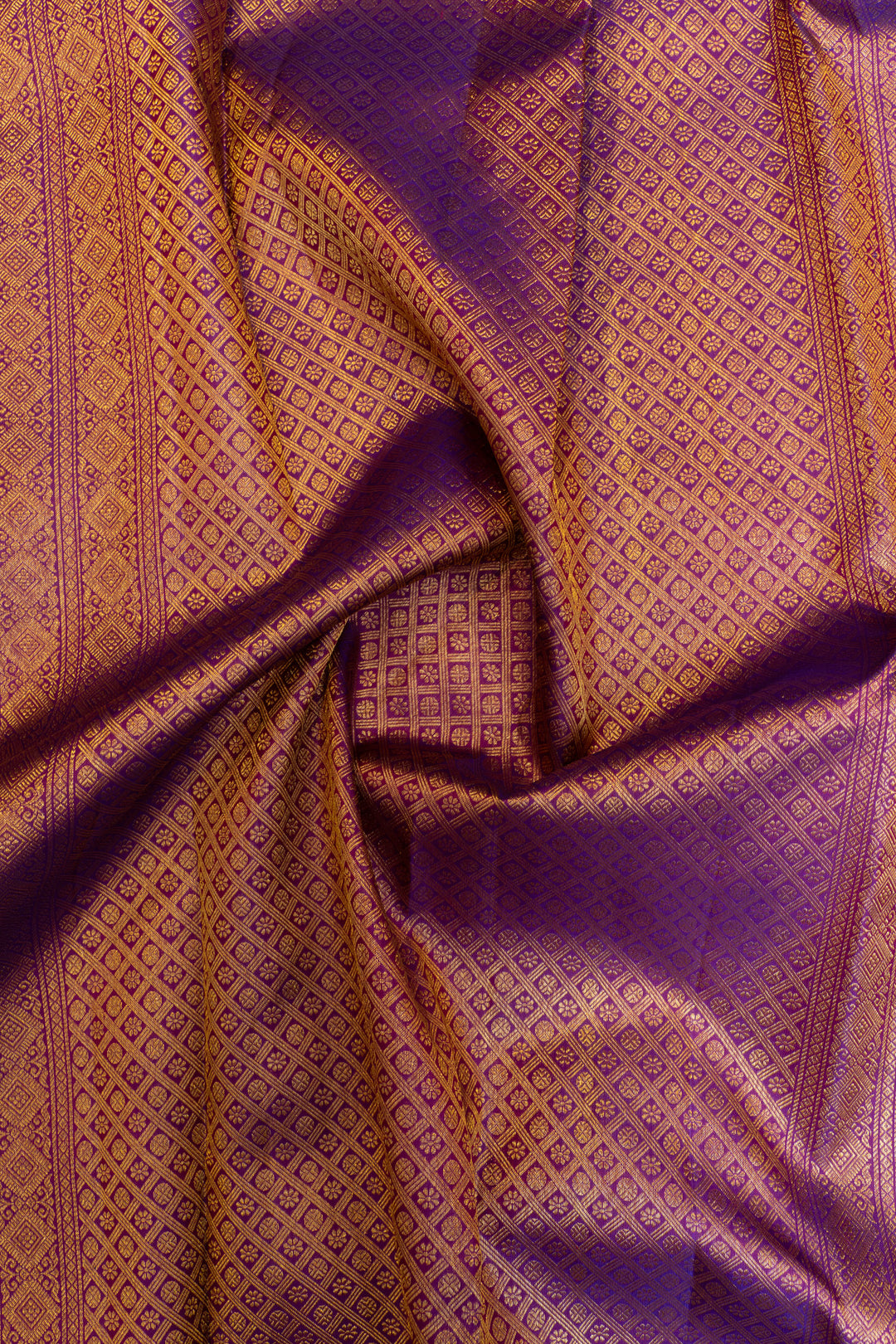 Purple annam chakram pure Kanchipuram silk saree