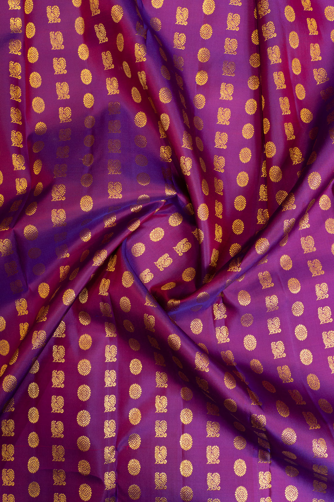 Purple annam chakram pure Kanchipuram silk saree