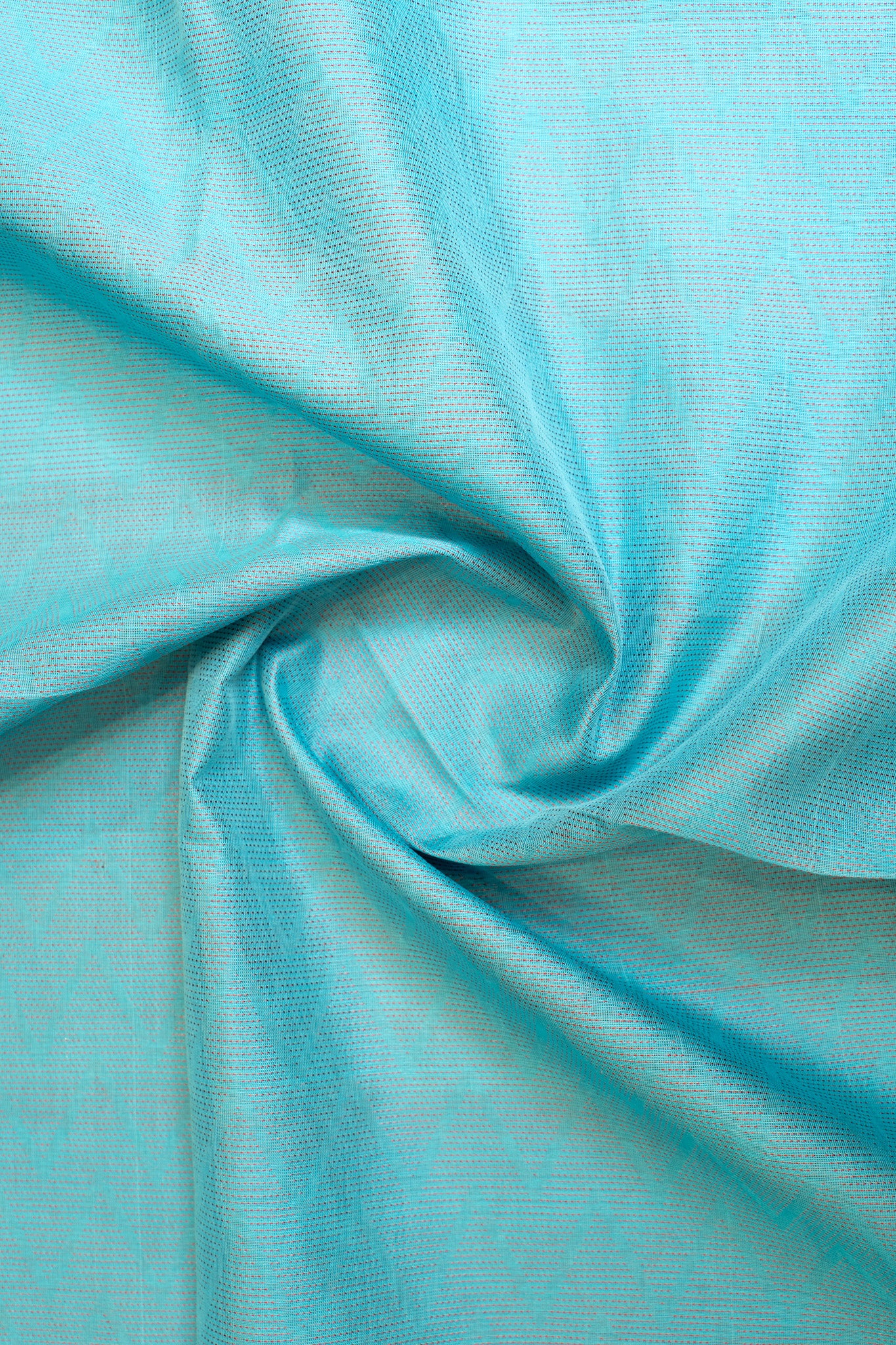 Ocean blue thread chevron pure silk cotton saree