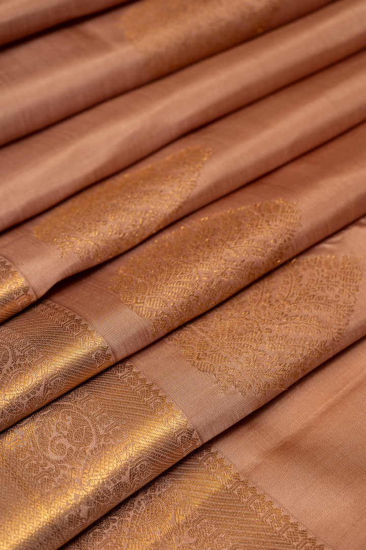 Dusty Pink Pastel Kanchipuram Pure Silk Saree - Clio Silks