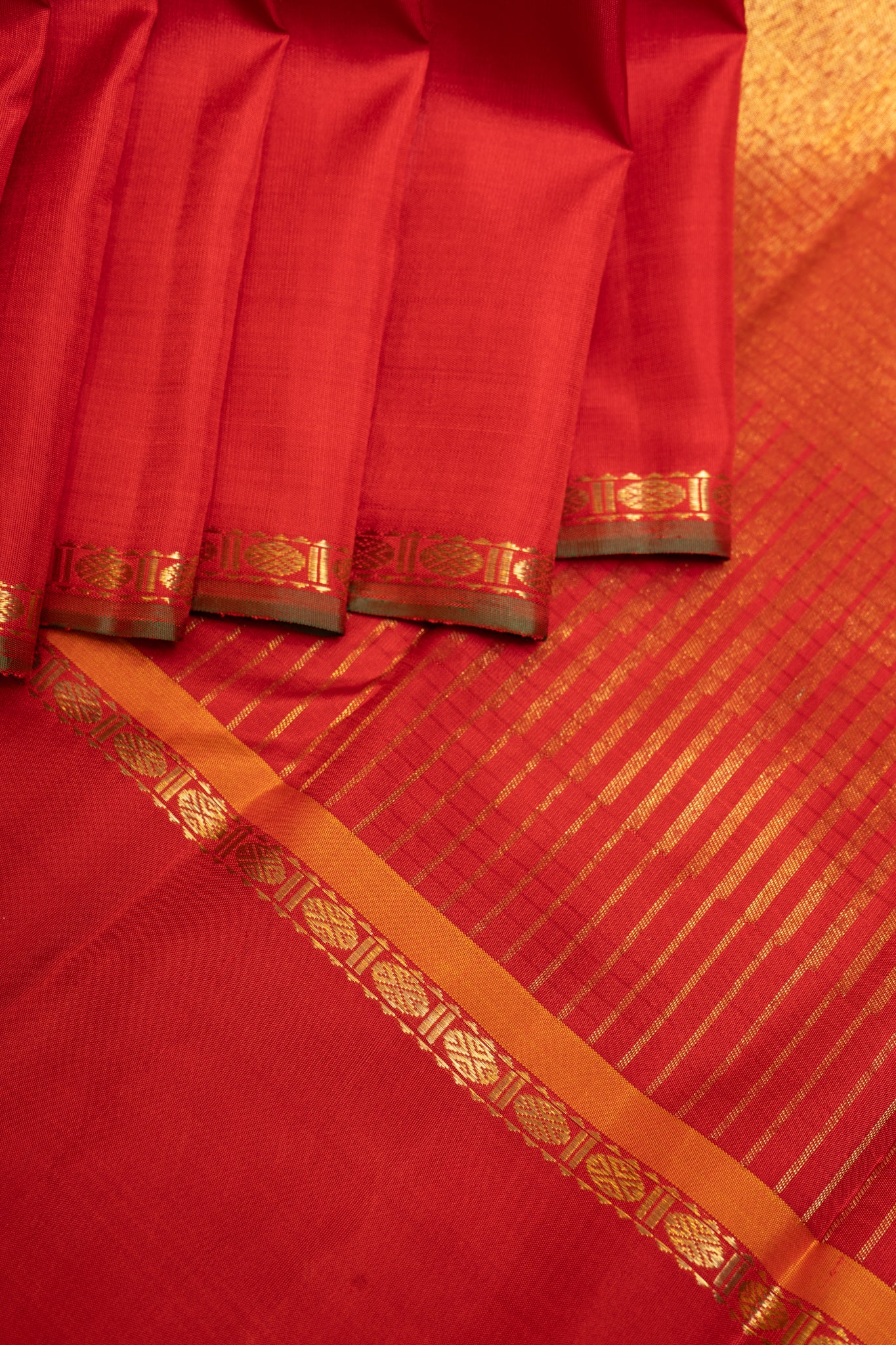 Pearl White Zari Stripes Pure Kanchipuram Silk Saree - Clio Silks