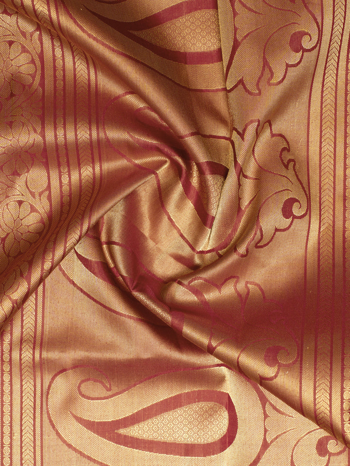Ivory and Maroon Buttas Soft Silk Saree | Clio Silks