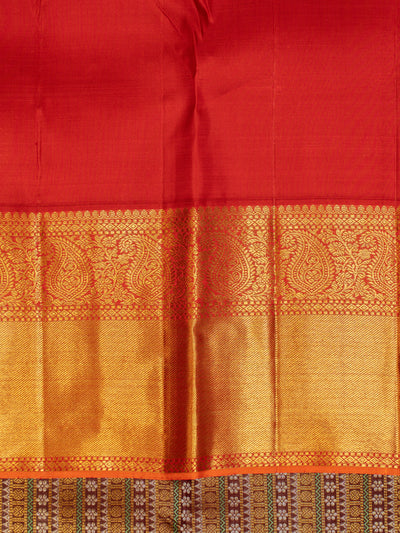 Burgundy brocade pure zari Kanchipuram silk saree