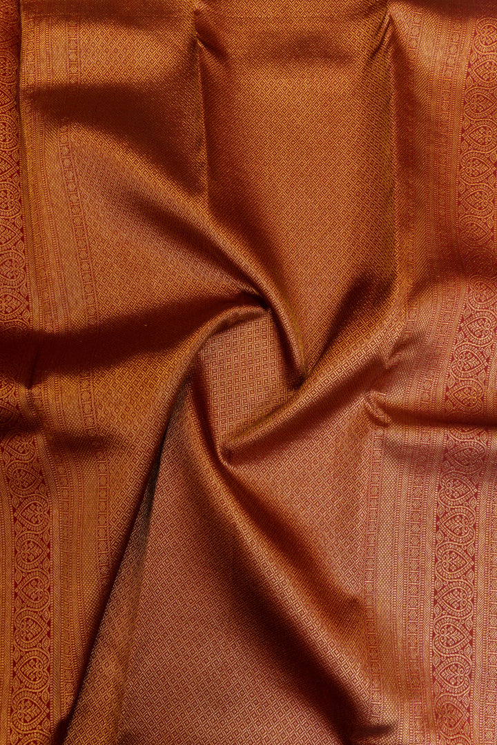 Maroon zari brocade pure Kanchipuram silk saree