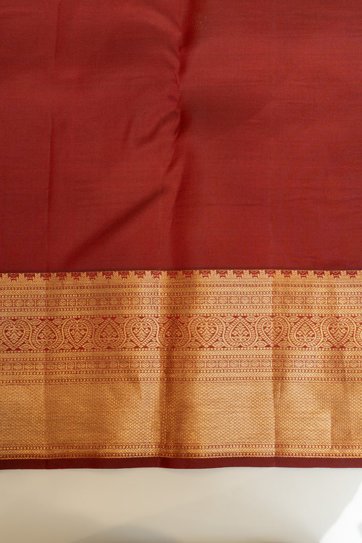 Maroon zari brocade pure Kanchipuram silk saree
